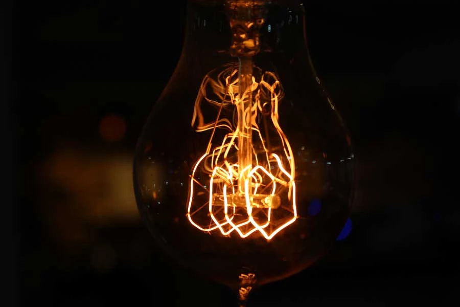 Lightbulb in a dark room